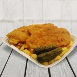 [F49U] HÁROM szelet rántott csirkemell csemege uborkával